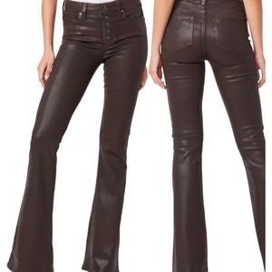 Paige Lou Lou High waisted exposed button coated flares